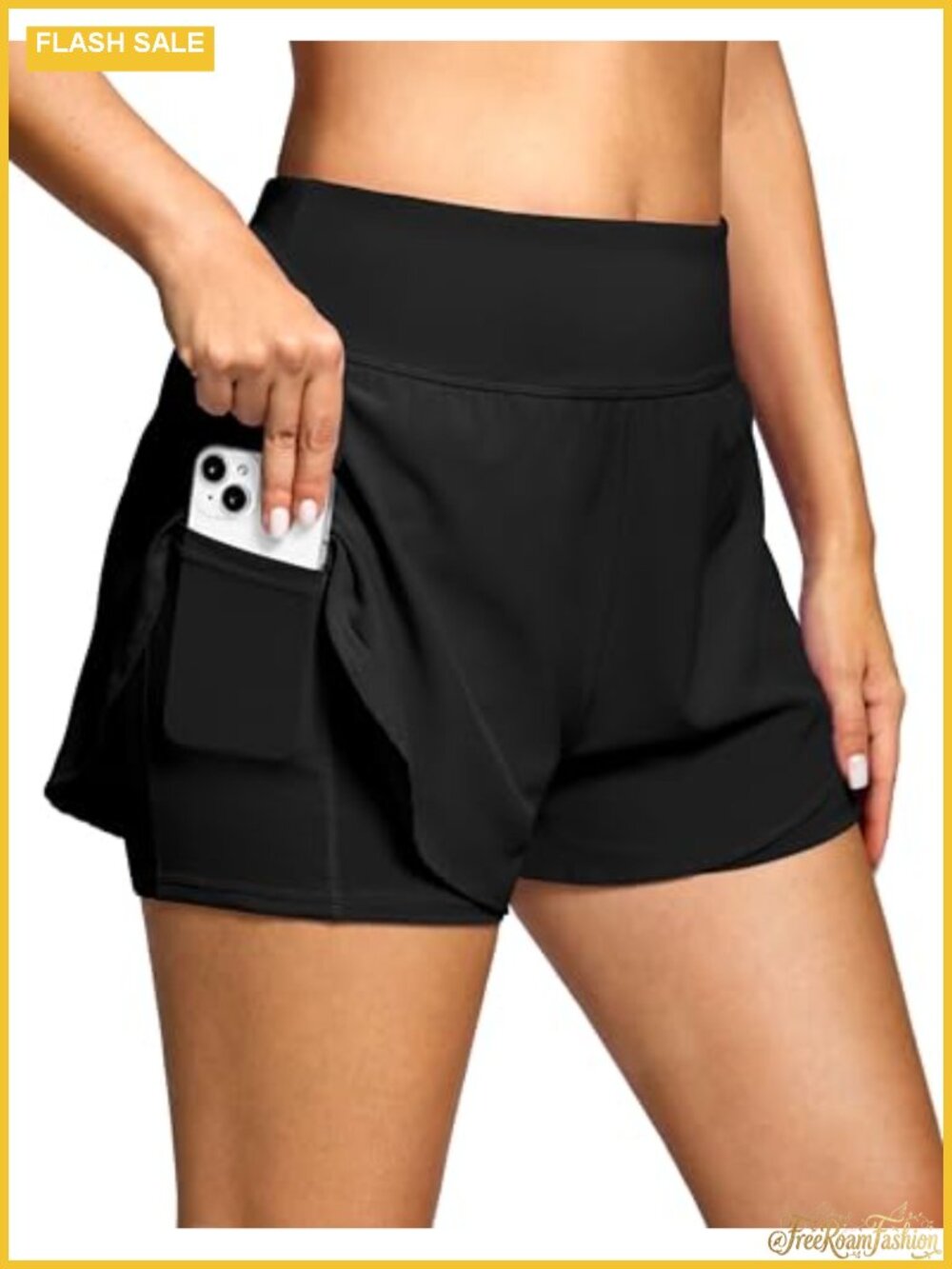 Women's 2 in 1 Running Shorts with Liner Athletic Workout High Waisted